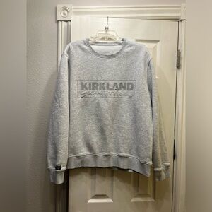 Costco Kirkland Gray Embroidered Sweatshirt